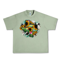 Texas Map Sunflower Cactus Serape Urban Heavy Tee | Teevron