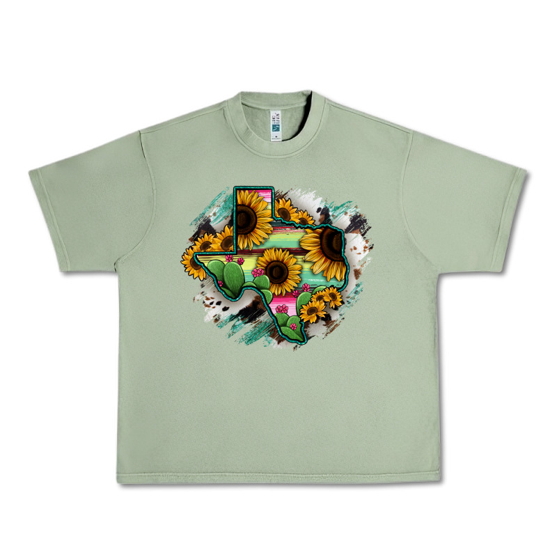 Texas Map Sunflower Cactus Serape Urban Heavy Tee by RanaPortraitStore | Teevron