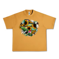 Peanut Butter Texas Map Sunflower Cactus Serape Urban Heavy Tee - RanaPortraitStore