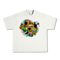 Pistachio Texas Map Sunflower Cactus Serape Urban Heavy Tee - RanaPortraitStore