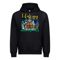 Black Christmas church and snow   ı love my church family Urban Hoodie - AdoDesignShop