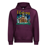 Mauve Wine Christmas church and snow   ı love my church family Urban Hoodie - AdoDesignShop