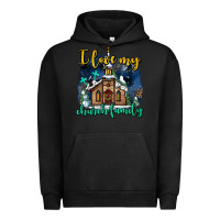 Pigment Black Christmas church and snow   ı love my church family Urban Hoodie - AdoDesignShop