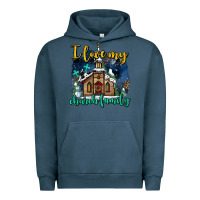Pigment Midnight Navy Christmas church and snow   ı love my church family Urban Hoodie - AdoDesignShop