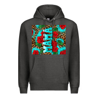 Charcoal Heather rose leopard mama Premium Hoodie - AdoDesignShop