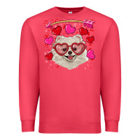 Cardinal valentine's day white pomeranian Premium Sweatshirt - RanaPortraitStore