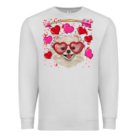 Dove Grey valentine's day white pomeranian Premium Sweatshirt - RanaPortraitStore