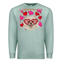 Seafoam valentine's day white pomeranian Premium Sweatshirt - RanaPortraitStore