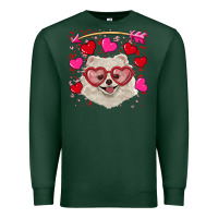 Sports Green valentine's day white pomeranian Premium Sweatshirt - RanaPortraitStore
