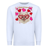 White valentine's day white pomeranian Premium Sweatshirt - RanaPortraitStore