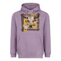Lavender western bull skull Heavyweight Hoodie - MaliasSmallBusiness