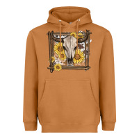 Meerkat western bull skull Heavyweight Hoodie - MaliasSmallBusiness