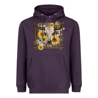 Plum western bull skull Heavyweight Hoodie - MaliasSmallBusiness