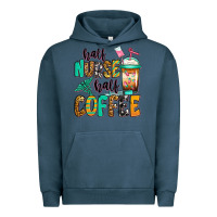 Pigment Midnight Navy half nurse half coffee Urban Hoodie - Jasminsmagicworld