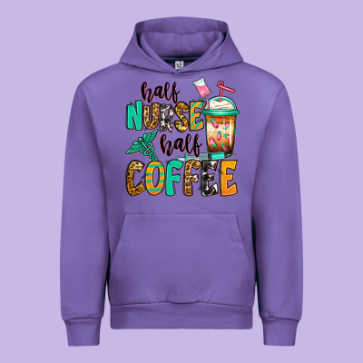 Half Nurse Half Coffee Urban Hoodie Designed By Jasminsmagicworld