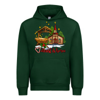 Forest Green the church  chrıst is born Urban Hoodie - AdoDesignShop