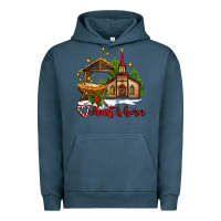 Pigment Midnight Navy the church  chrıst is born Urban Hoodie - AdoDesignShop