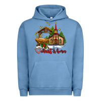 Pigment Pebble Blue the church  chrıst is born Urban Hoodie - AdoDesignShop