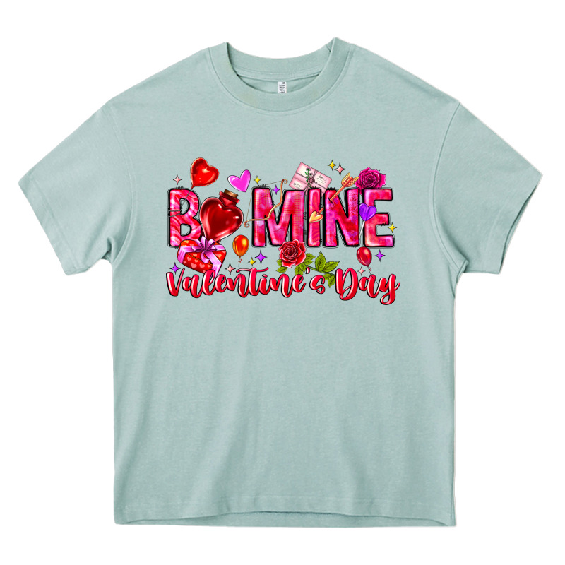 Be Mine Valentines Day Heavy Core Tee by CowhideDigitalArt | Teevron