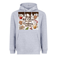 Heather Grey i just want to drink hot cocoa Heavyweight Hoodie - MaliasSmallBusiness