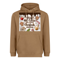 Toasted Coconut i just want to drink hot cocoa Heavyweight Hoodie - MaliasSmallBusiness