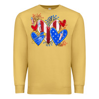 Antique Gold 4th of july hearts Premium Sweatshirt - texasbilliewilder