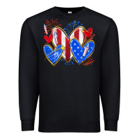 Black 4th of july hearts Premium Sweatshirt - texasbilliewilder