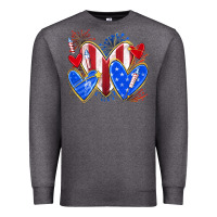 Charcoal Heather 4th of july hearts Premium Sweatshirt - texasbilliewilder