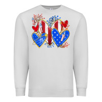 Dove Grey 4th of july hearts Premium Sweatshirt - texasbilliewilder