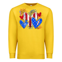 Lemon 4th of july hearts Premium Sweatshirt - texasbilliewilder