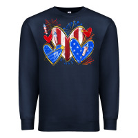 Navy 4th of july hearts Premium Sweatshirt - texasbilliewilder