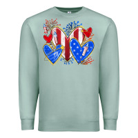 Seafoam 4th of july hearts Premium Sweatshirt - texasbilliewilder