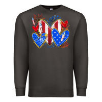 Smoke 4th of july hearts Premium Sweatshirt - texasbilliewilder
