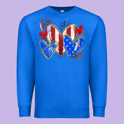 Premium Sweatshirt 4th of july hearts