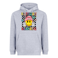 Heather Grey a little bit dramatic Heavyweight Hoodie - MaliasSmallBusiness