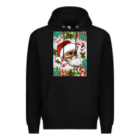 Black Christmas hippie skeleton santa Premium Hoodie - Artiststas