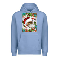 Colony Blue Christmas hippie skeleton santa Premium Hoodie - Artiststas