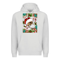 Dove Grey Christmas hippie skeleton santa Premium Hoodie - Artiststas