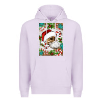 Lilac Christmas hippie skeleton santa Premium Hoodie - Artiststas