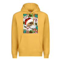Mustard Christmas hippie skeleton santa Premium Hoodie - Artiststas
