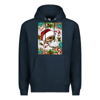 Navy Christmas hippie skeleton santa Premium Hoodie - Artiststas