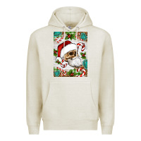 Oatmeal Heather Christmas hippie skeleton santa Premium Hoodie - Artiststas