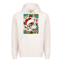 Pale Pink Christmas hippie skeleton santa Premium Hoodie - Artiststas