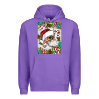Purple Christmas hippie skeleton santa Premium Hoodie - Artiststas
