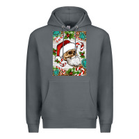 Rock Christmas hippie skeleton santa Premium Hoodie - Artiststas