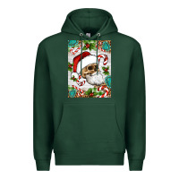 Sports Green Christmas hippie skeleton santa Premium Hoodie - Artiststas