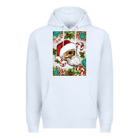 White Christmas hippie skeleton santa Premium Hoodie - Artiststas