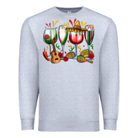 Heather Grey mexico wine glasses Premium Sweatshirt - Zillion Design Studio