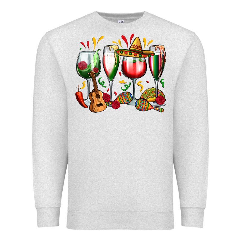 Mexico Wine Glasses Premium Sweatshirt by Zillion Design Studio | Teevron