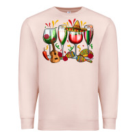 Pale Pink mexico wine glasses Premium Sweatshirt - Zillion Design Studio
